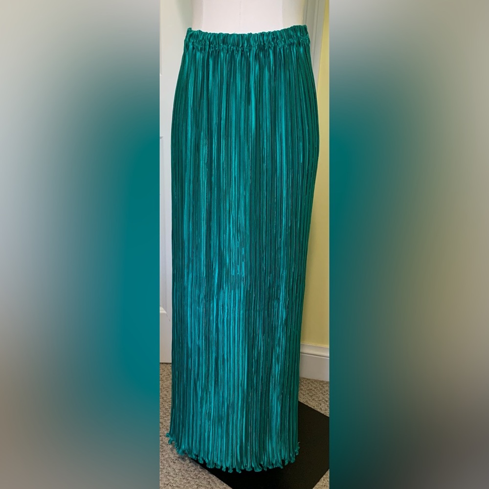 VTG GLAM George F. Couture Emerald Green 2PC Evening Suit Set Floral Detail - Picture 2 of 13